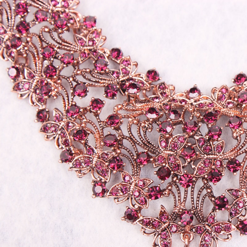 Women's Vintage Rhinestones Statement Necklace with Earrings Set Women's Vintage Rhinestones Statement Necklace with Earrings Set