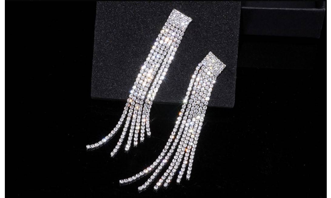 Women's Rhinestone Tassel Earrings Women's Rhinestone Tassel Earrings