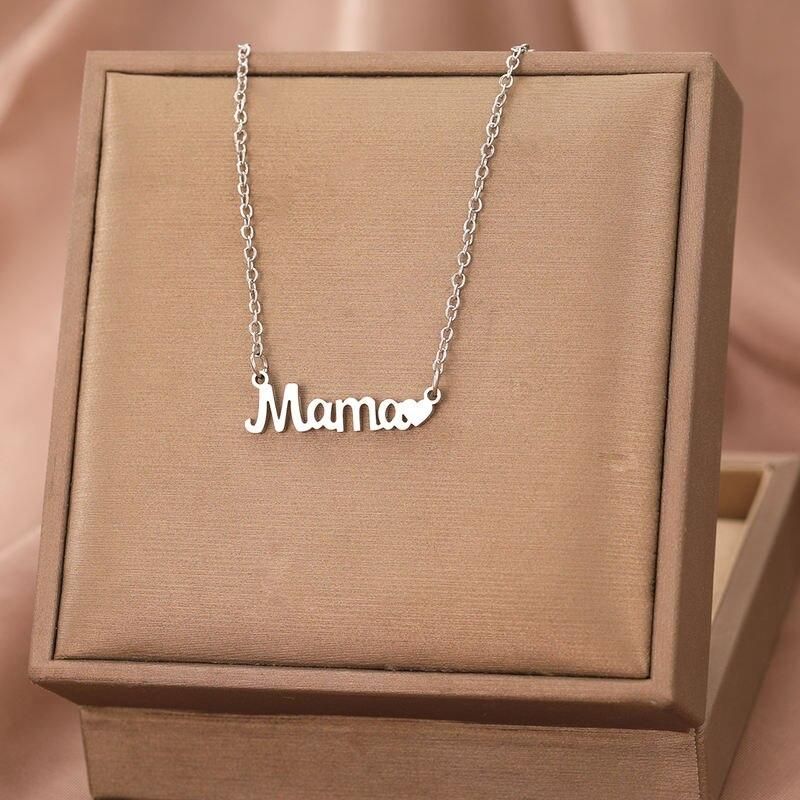 Stainless Steel Necklaces Mama Love Heart Letter Pendant Fashion Collar Chain Mother's Day Necklace For Women Jewelry Mama Gifts Stainless Steel Necklaces Mama Love Heart Letter Pendant Fashion Collar Chain Mother's Day Necklace For Women Jewelry Mama Gifts